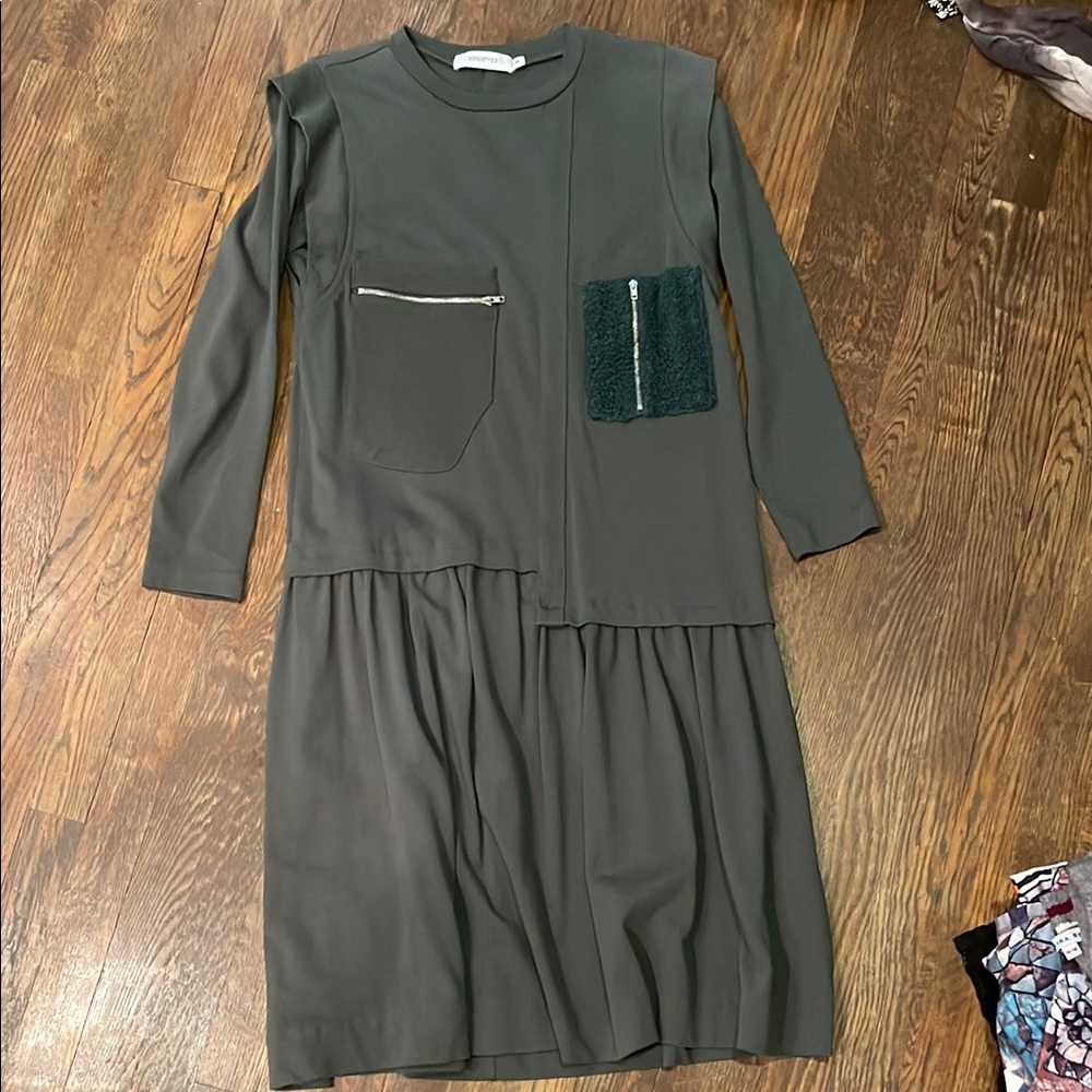 Elegant Green Long Sleeve Dress